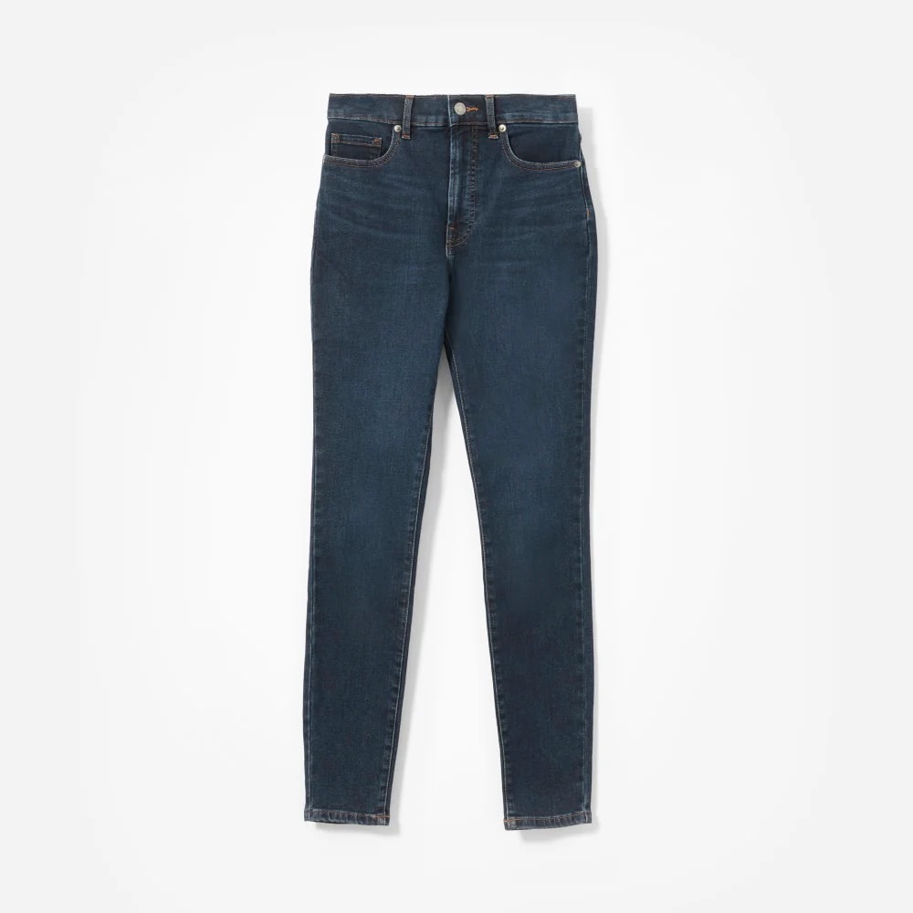 NWT Everlane Authentic Stretch High-Rise Skinny Ankle Jeans in Dark Wash Blue - Picture 6 of 6
